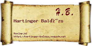 Hartinger Balázs névjegykártya
